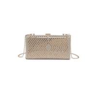 JFY Women's Patterned Single Side Diamante Clutch Bag in Gold JFY Gold One Size