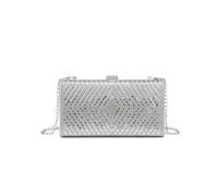 JFY Women's Patterned Single Side Diamante Clutch Bag in Silver JFY Silver One Size
