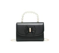 JFY Women's Pearl Top Handle Tie Pu Clutch Bag in Black JFY Black One Size