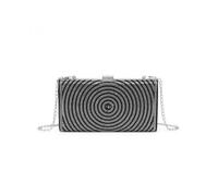 JFY Women's Pearls On The Front Single Side Diamante Clutch Bag in Black