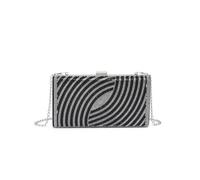 JFY Women's Pearls On The Front Single Side Diamante Clutch Bag in Black JFY Black One Size