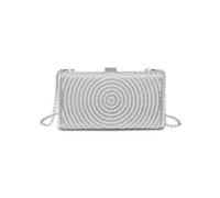 JFY Women's Pearls On The Front Single Side Diamante Clutch Bag in Silver JFY Silver One Size