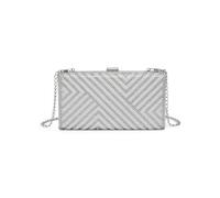 JFY Women's Pearls On The Front Single Side Diamante Clutch Bag in Silver JFY Silver One Size