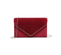 JFY Women's Pleated Details Satin Clutch Bag in Burgundy JFY Burgundy One Size