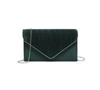 JFY Women's Pleated Details Satin Clutch Bag in Dark Green JFY Dark Green One Size
