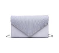 JFY Women's Pleated Details Satin Clutch Bag in Silver JFY Silver One Size