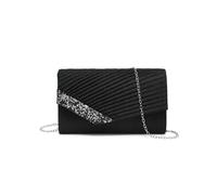 JFY Women's Pleated Diamante Glitter Clutch Bag in Black JFY Black One Size