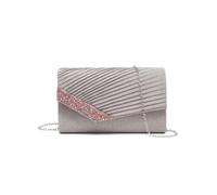 JFY Women's Pleated Diamante Glitter Clutch Bag in Dusty Pink JFY Dusty Pink One Size