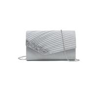 JFY Women's Pleated Diamante Glitter Clutch Bag in Silver JFY Silver One Size
