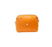JFY Women's Quilted Check Pattern Diamante Details Cross Body Bag in Orange JFY Orange One Size