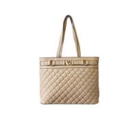 JFY Women's Quilted Check Pattern & Heart Details Tote Bag in Khaki JFY Khaki