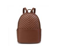 JFY Women's Quilted Chevron Pattern Backpack in Brown