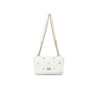 JFY Women's Quilted Diamand Pattern Studs Twist Lock Cross Body Bag in White JFY White One Size