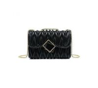 JFY Women's Quilted Pattern 3 Compartments Cross Body Bag in Black