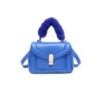 JFY Women's Quilted Pattern Faux Fur Handle Twist Lock Crossbody Bag/ Grab Bag in Navy JFY Navy One Size