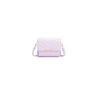 JFY Women's Quited Chevron Pattern Zip Around Front Pocket Cross Body Bag in Purple