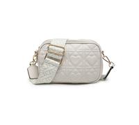 JFY Women's Quited Heart Pattern Double Zip Top Sections Cross Body Bag in Beige JFY Beige One Size