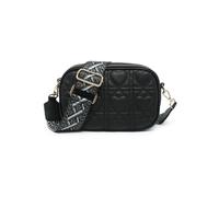 JFY Women's Quited Heart Pattern Double Zip Top Sections Cross Body Bag in Black JFY Black One Size