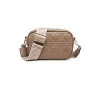 JFY Women's Quited Heart Pattern Double Zip Top Sections Cross Body Bag in Khaki JFY Khaki One Size