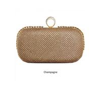 JFY Women's Ring Clasp Double Side Diamante Clutch Bag in Rose Gold JFY Rose Gold One Size