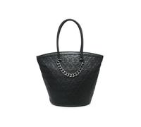 JFY Women's Ring Pattern Chunky Metal Chain Tote Bag in Black