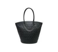 JFY Women's Ring Pattern Chunky Metal Chain Tote Bag in Black JFY Black