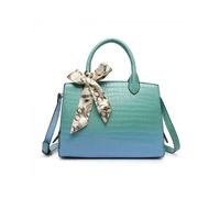 JFY Women's Silky Scarf Gradually Colour Changing Tote Bag in Green JFY Green