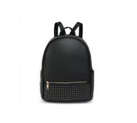 JFY Women's Studded Zip Pocket Backpack in Black