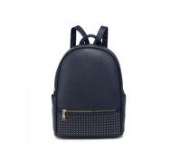 JFY Women's Studded Zip Pocket Backpack in Dark Blue JFY Dark Blue