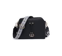 JFY Women's Three Zipped Sections Canvas Strap Cross Body Bag in Black JFY Black One Size