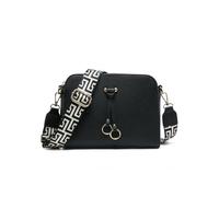 JFY Women's Three Zipped Sections Canvas Strap Cross Body Bag in Black JFY Black One Size