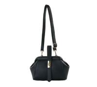 JFY Women's Top Handle Flap Kiss Clasp Twist Lock Closure Cross Body Bag in Black JFY Black One Size