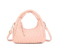 JFY Women's Top Handle Hobo Grab Bag With Quilted Chevron Pattern Grab Bag in Light Pink JFY Light Pink One Size