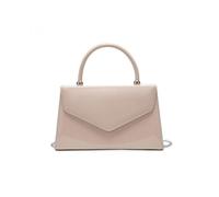 JFY Women's Top Handle Patent Clutch Bag in Beige