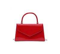 JFY Women's Top Handle Patent Clutch Bag in Red