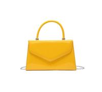 JFY Women's Top Handle Patent Clutch Bag in Yellow JFY Yellow One Size