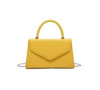 JFY Women's Top Handle Pu Clutch Bag in Yellow