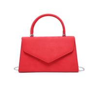 JFY Women's Top Handle Suede Clutch Bag in Red JFY Red One Size