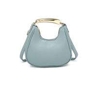 JFY Women's Top Zip Closure Metal Handle Grab Bag in Light Blue JFY Light Blue One Size