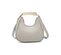 JFY Women's Top Zip Closure Metal Handle Grab Bag in Light Grey JFY Light Grey One Size