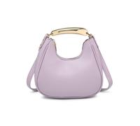 JFY Women's Top Zip Closure Metal Handle Grab Bag in Purple