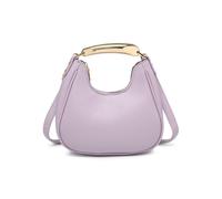 JFY Women's Top Zip Closure Metal Handle Grab Bag in Purple JFY Purple One Size