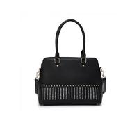 JFY Women's Top Zip Studs Glitter Tote Bag in Black JFY Black