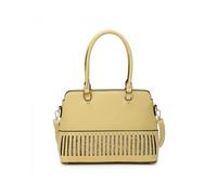 JFY Women's Top Zip Studs Glitter Tote Bag in Yellow JFY Yellow