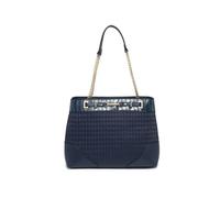JFY Women's Top Zipped Diamond Pattern Tote Bag in Dark Blue JFY Dark Blue