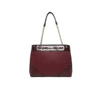 JFY Women's Top Zipped Diamond Pattern Tote Bag in Wine JFY Wine