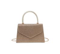 JFY Women's Trapeze Shape Top Handle Single Side Diamante Clutch Bag in Gold JFY Gold One Size