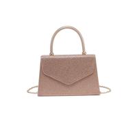 JFY Women's Trapeze Shape Top Handle Single Side Diamante Clutch Bag in Rose Gold JFY Rose Gold One Size