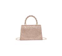 JFY Women's Trapezoid Shape Flap Twist Handle Single Side Diamante Bag in Rose Gold JFY Rose Gold One Size