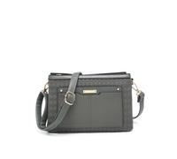 JFY Women's Triple Compartments Top Zipped Cross Body Bag in Dark Grey JFY Dark Grey One Size